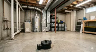 Drain cleared and flowing, clean basement after hydro-jetting
